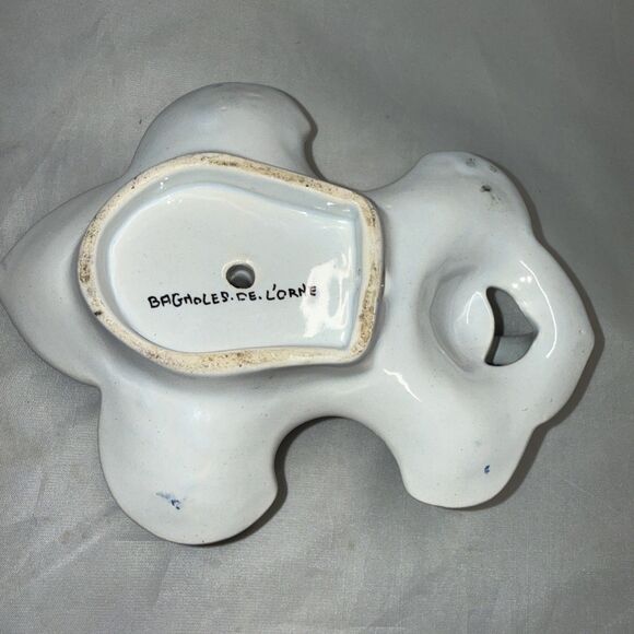 Vintage Leaf Shape Chamberstick Candle Holder Floral Hand Painted Made In France - Picture 6 of 7